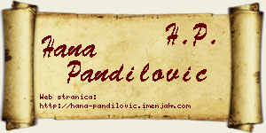 Hana Pandilović vizit kartica